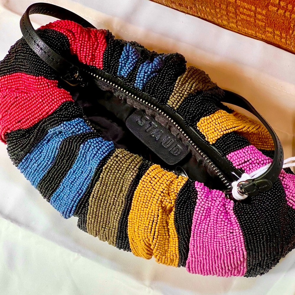 πΊπHPππΊ NWT Staud Beaded Bean Bag Mosaic Stripe - Picture 14 of 16